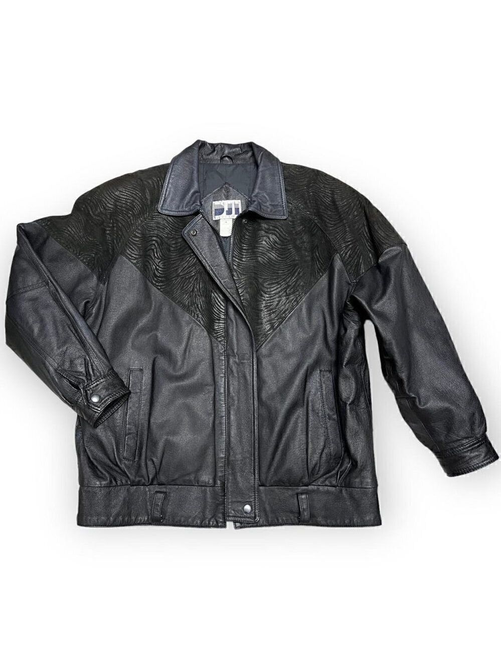 Vintage 90s DJI Genuine Leather Designer Retro Glam Jacket - Womens Large